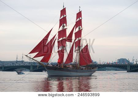 Saint Petersburg, Russia - June 21, 2018: The Swedish Brig 