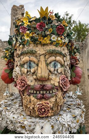 Les Baux, France - June 26, 2017: The Artwork, Titled Spring Is Four Seasons Three-dimensional Inter