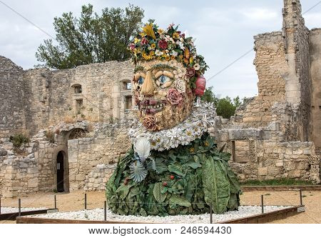 Les Baux, France - June 26, 2017: The Artwork, Titled Spring Is Four Seasons Three-dimensional Inter