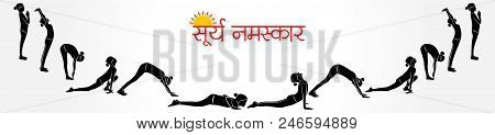 Illustration Of Woman Doing Surya Namaskar For International Yoga Day