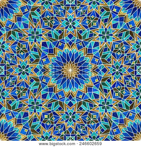 Morrocan Seamless Mosaic Pattern. Arabic Abstract Background