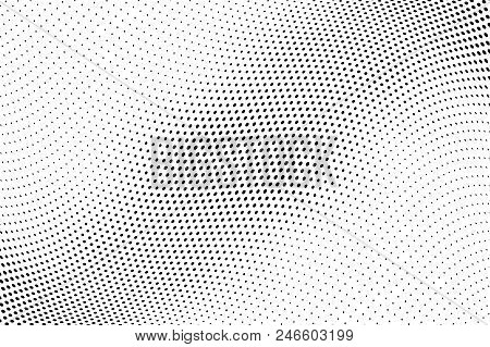 Wavy Dotted Lines. Halftone Background. Futuristic Panel. The Backdrop To Create A Modern Background