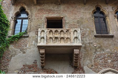 Famous Romeo And Juliet Balcony In Verona, Italy