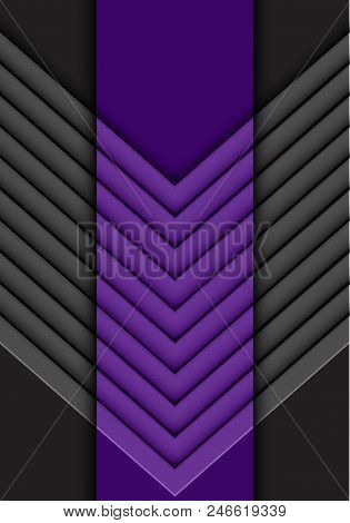 Abstract Purple Gray Arrow Pattern On Dark Design Modern Futurisitc Background Vector Illustration.