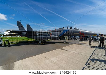 Berlin - April 27, 2018: Multirole Fighter, Strike Fighter Mcdonnell Douglas F-15e Strike Eagle. Us 