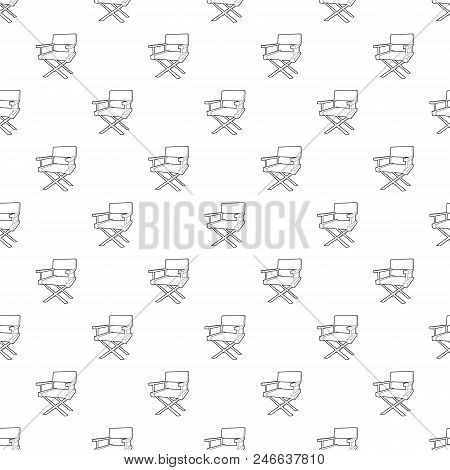 Film Director Chair Pattern Vector Seamless Repeating For Any Web Design
