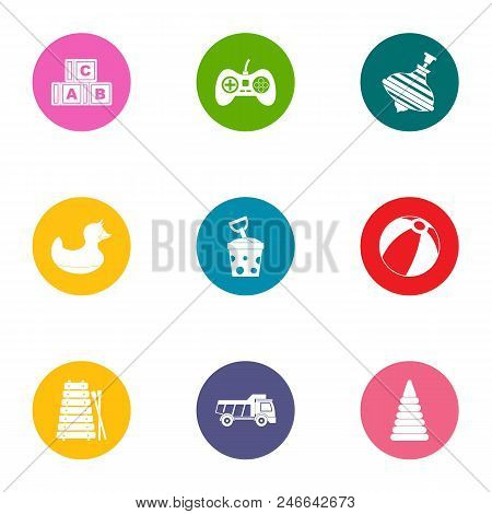 Childhood Development Icons Set. Flat Set Of 9 Childhood Development Vector Icons For Web Isolated O