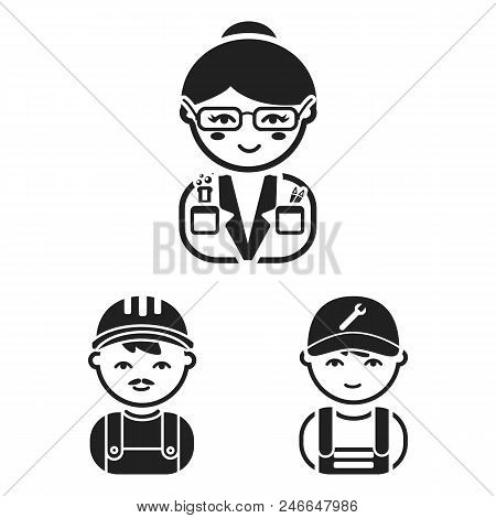 People Of Different Professions Black Icons In Set Collection For Design. Worker And Specialist Vect