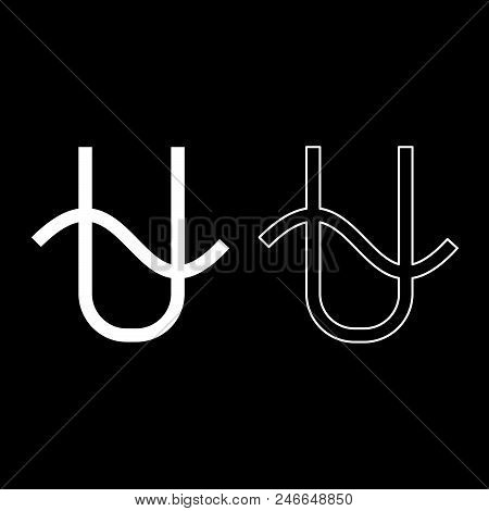 Ophiucus Symbol Zodiac Icon Set White Color Vector Illustration Flat Style Simple Image