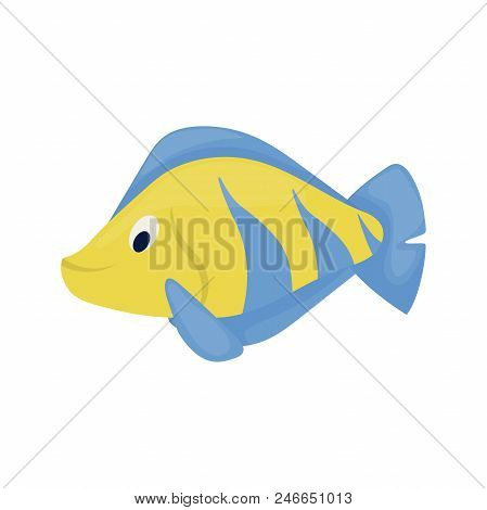 Sea Fish Aquarium Cartoon Animal Character Vector Illustration. Underwater Tropic Fishing Marine Nat