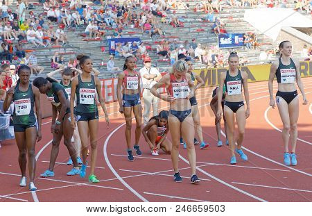 Stockholm, Sweden - Jun 10, 2018: Before The Start Of The 1500m Women Competition In Iaaf Diamond Le