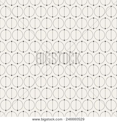 Abstract Simple Pattern With Circles. Geometric Vector Background. Сircles Separated By Dots On Two 