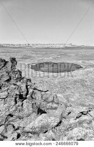 In   Ethiopia Africa    The Black Lake And Sky