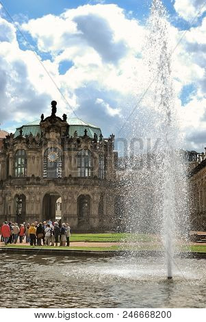 Dresden, Germany. May 13, 2014: Zwinger - Dresden Complex Of Four Buildings. In The Middle Ages It W