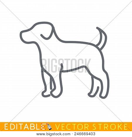 Puppy Dog Icon. Editable Stroke Sketch Icon. Stock Vector Illustration.
