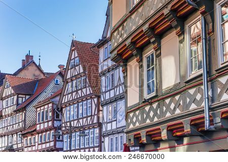 Half Timbered Houses In The Center Of Hann. Munden, Germany
