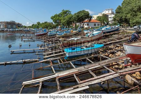 Ahtopol, Bulgaria - June 30, 2013: Panorama Of Port Of Town Of Ahtopol,  Burgas Region, Bulgaria