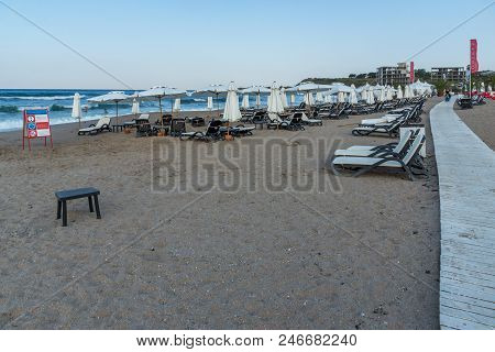 Lozenets, Bulgaria - July 2, 2013: Panorama Of Oasis Beach Near Village Of Lozenets, Burgas Region, 