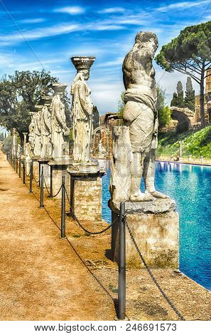 Statues Of The Caryatides At Villa Adriana, Tivoli, Italy