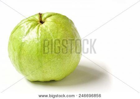 Green Guava On The White Background. Isolated