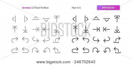 Arrows Ui Pixel Perfect Well-crafted Vector Thin Line And Solid Icons 30 3x Grid For Web Graphics An