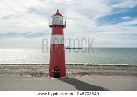 This Lighthouse Is Located In The Netherlands In Westkapelle By The Sea
