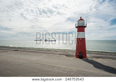 This Lighthouse Is Located In The Netherlands In Westkapelle By The Sea