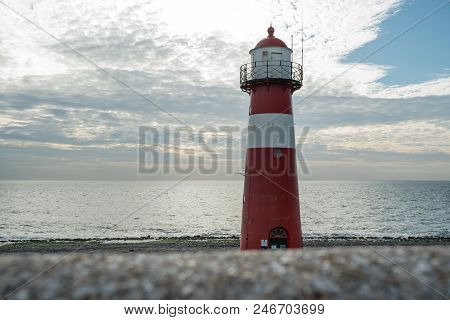 This Lighthouse Is Located In The Netherlands In Westkapelle By The Sea
