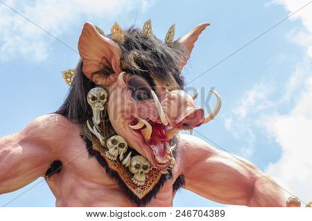 Impresive Hand Made Structure, Ogoh-ogoh Statue Built For The Ngrupuk Parade, Which Takes Place On T