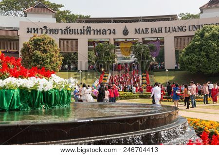 Mae Fah Luang University,chiang Rai, Thailand, February, 2018. Graduation Atmosphere Students Who Ha