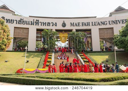 Mae Fah Luang University,chiang Rai, Thailand, February, 2018. Graduation Atmosphere Students Who Ha