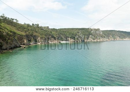 Ocean View. Nature Background With Nobody. Morgat, Crozon Peninsula, Brittany, France.