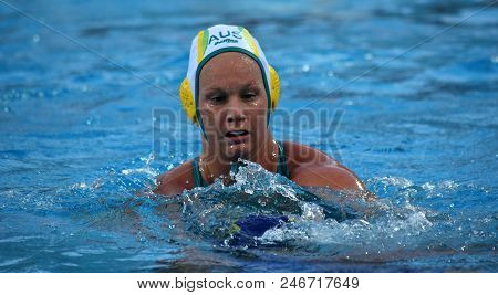 Budapest, Hungary - Jul 16, 2017. Webster Rowie (aus) Captain Of The Australia Women Waterpolo Team.
