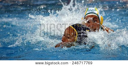 Budapest, Hungary - Jul 16, 2017. Zakirova Kamila (kaz) Waterpolo Player In The Preliminary Round. F