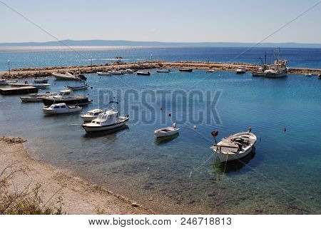 The Beautiful Coast Of Croatia In The Resort Town Of Baska Voda