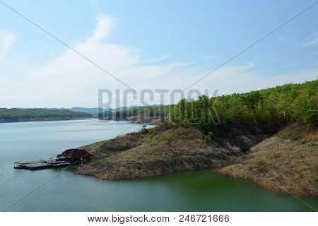 Scenic View Of The Reservoir At Queen Sirikit Dam,uttaradit,thailand.