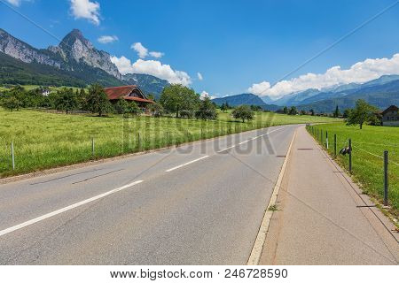 A Summertime View In The Swiss Canton Of Schwyz. The Picture Was Taken At The End Of June In The Reg