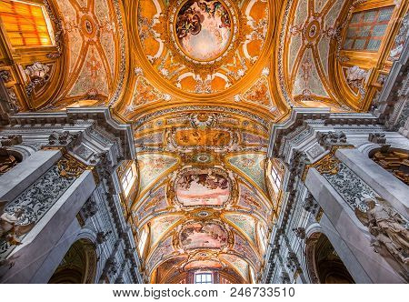 Interiors Of Chiesa I Gesuiti, Venice, Italy