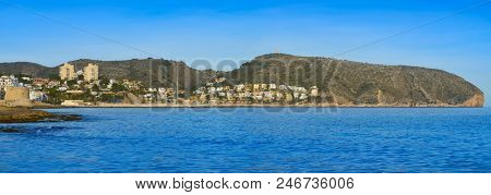 Moraira Castle and skyline in Teulada of Alicante province of Spain
