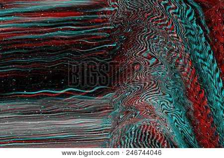 Glitch Neon Background. Wallpaper Illustration Of Screen Error. Digital Pixel Noise Abstract Design.