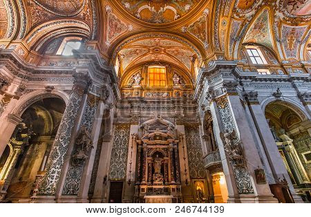Interiors Of Chiesa I Gesuiti, Venice, Italy