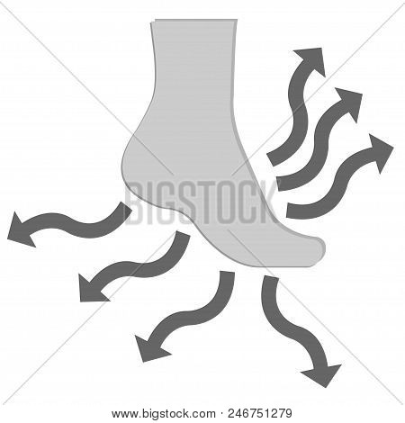 Grey Waterproof Breathable Sock, A Conceptual Vector