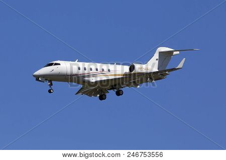 Borispol, Ukraine - May 26, 2018: Sp-zsz Bombardier Bd-100-1a10 Challenger 300 Business Jet Aircraft