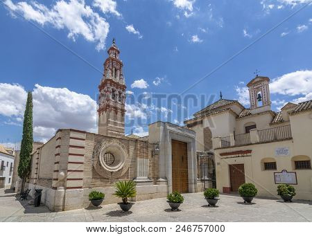 Ecija, Sevilla, Spain, July 2017 :  St. John The Baptist Church Bell Tower Of  Ecija
