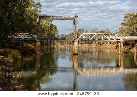 The Historic Bridge Over The River Murray In Tooleybuc New South Wales Australia On 11th June 2018