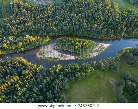 Ligo Bonfire. Latvia, Gauja River Beach.  Midsummer.  .
