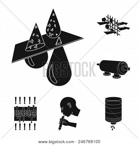 Water Filtration System Black Icons In Set Collection For Design. Cleaning Equipment Vector Symbol S