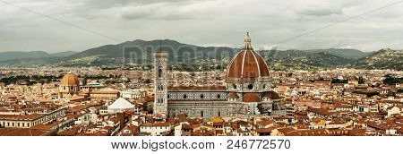 Florence Cathedral viewed from Tower of Arnolfo at Palazzo Vecchio panorama