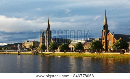 A Scene Of Inverness, Scotland Along The River Ness