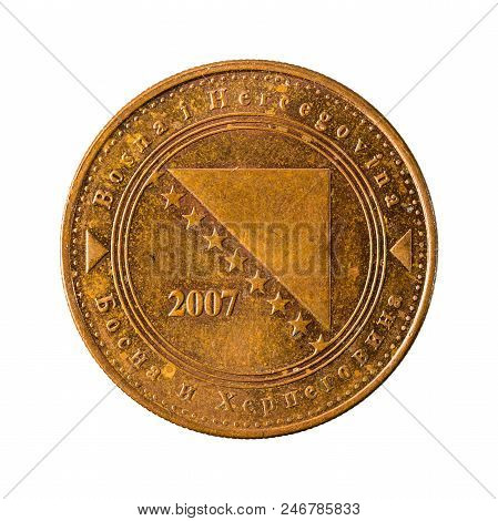 50 Bosnia And Herzegovina Convertible Fening Coin (2007) Reverse Isolated On White Background